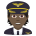 🧑🏿‍✈️ pilot: dark skin tone display on JoyPixels